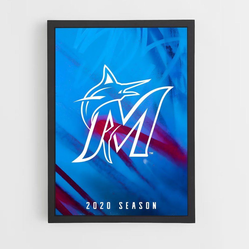 Poster Marlins en Émotion – affiche Baseball (vue 2)